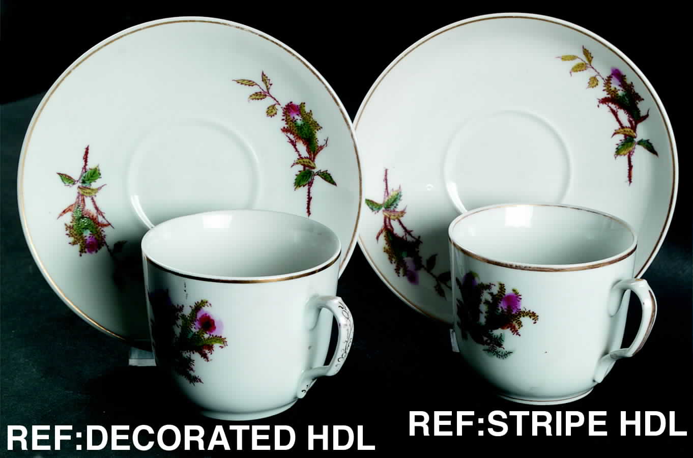 Moss Rose (Gold Trim, No Verge) Flat Cup by Haviland-1
