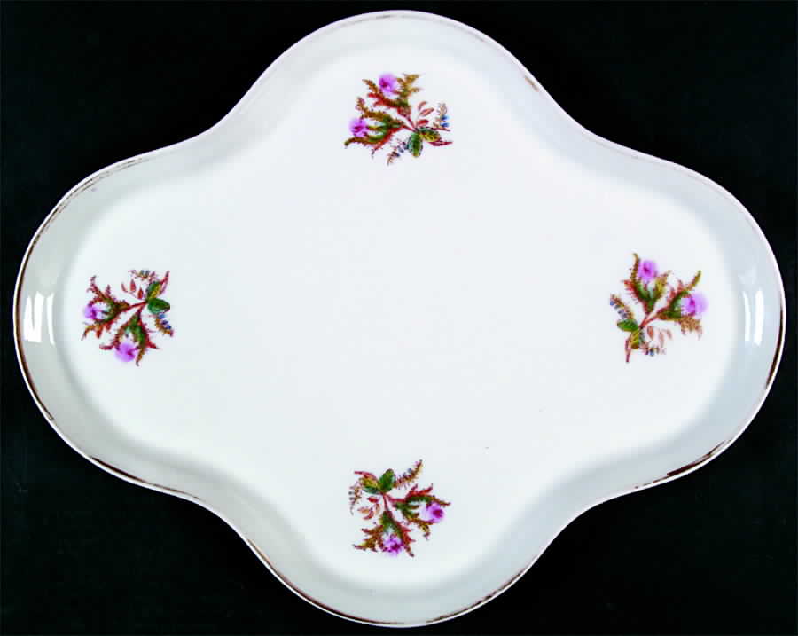 Moss Rose (Gold Trim, No Verge) 15" Oval Tray by Haviland-1