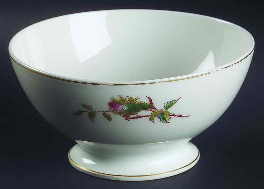 Moss Rose (Gold Trim, No Verge) Cranberry Bowl by Haviland-1