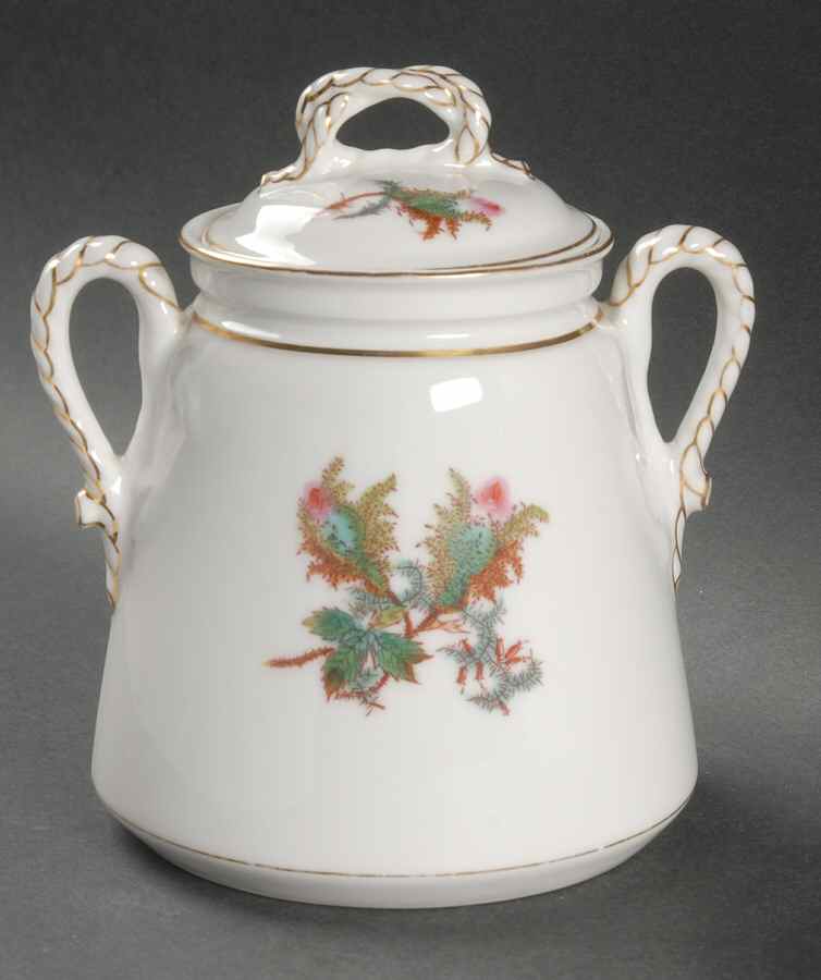 Moss Rose (Gold Trim, No Verge) Sugar Bowl & Lid by Haviland-1