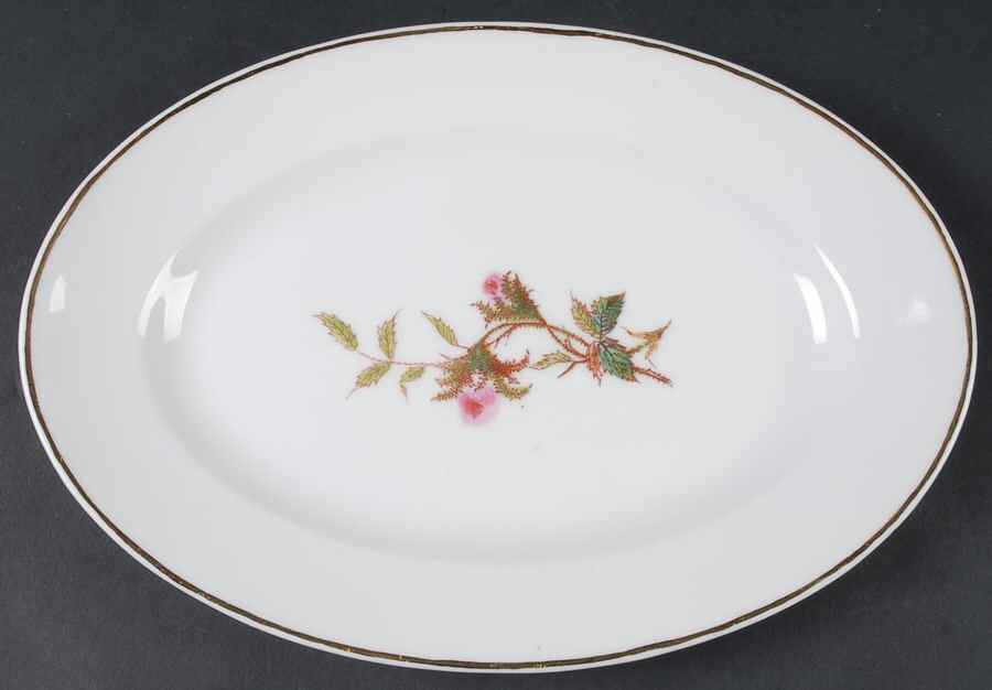 Moss Rose (Gold Trim, No Verge) 11" Oval Serving Platter by Haviland-1