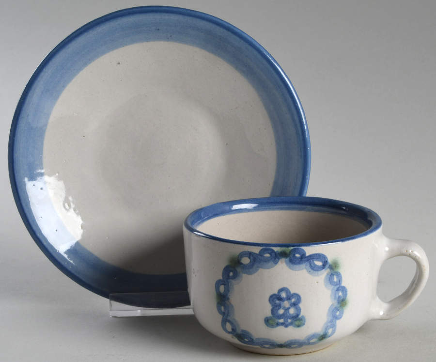 Bluette Flat Cup & Saucer Set by M A Hadley-1