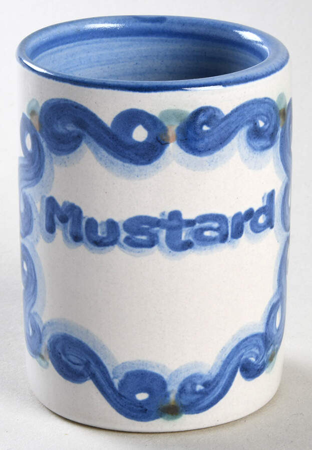 Bluette Mustard Jar No Lid by M A Hadley-1