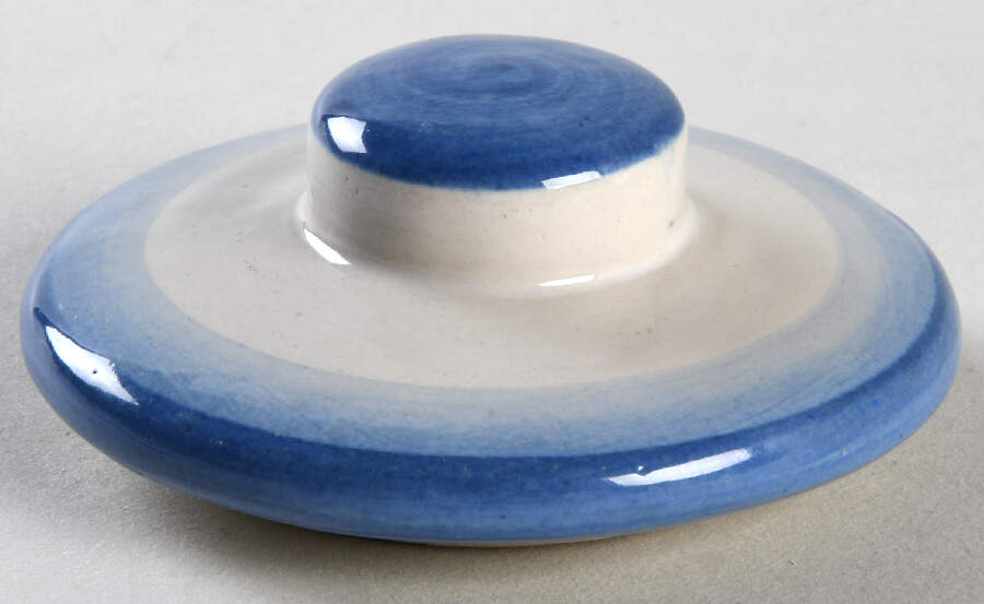 Bluette Lid for Mustard Jar by M A Hadley-1