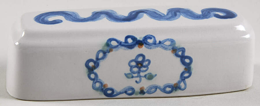 Bluette Lid for 1/4 Lb Butter by M A Hadley-1