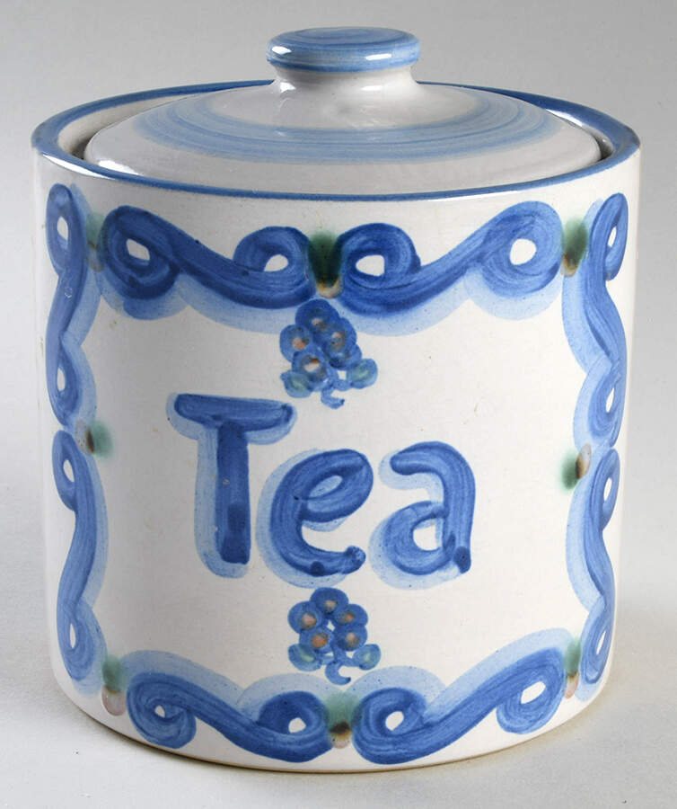 Bluette Tea Canister & Lid by M A Hadley-1