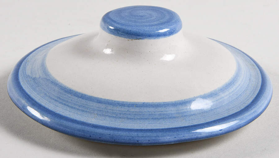 Bluette Lid for Bean Pot by M A Hadley-1