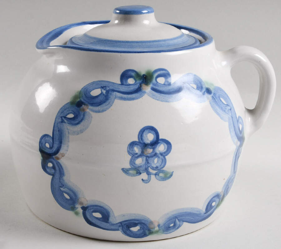 Bluette Bean Pot & Lid by M A Hadley-1