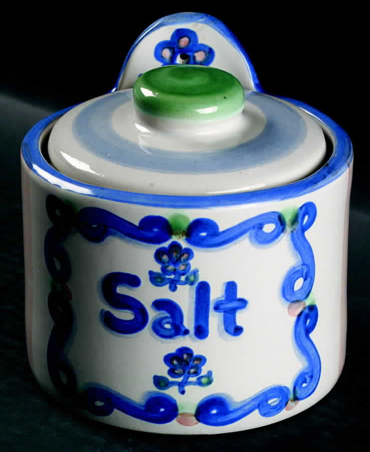 Bluette Salt Box & Lid by M A Hadley-1