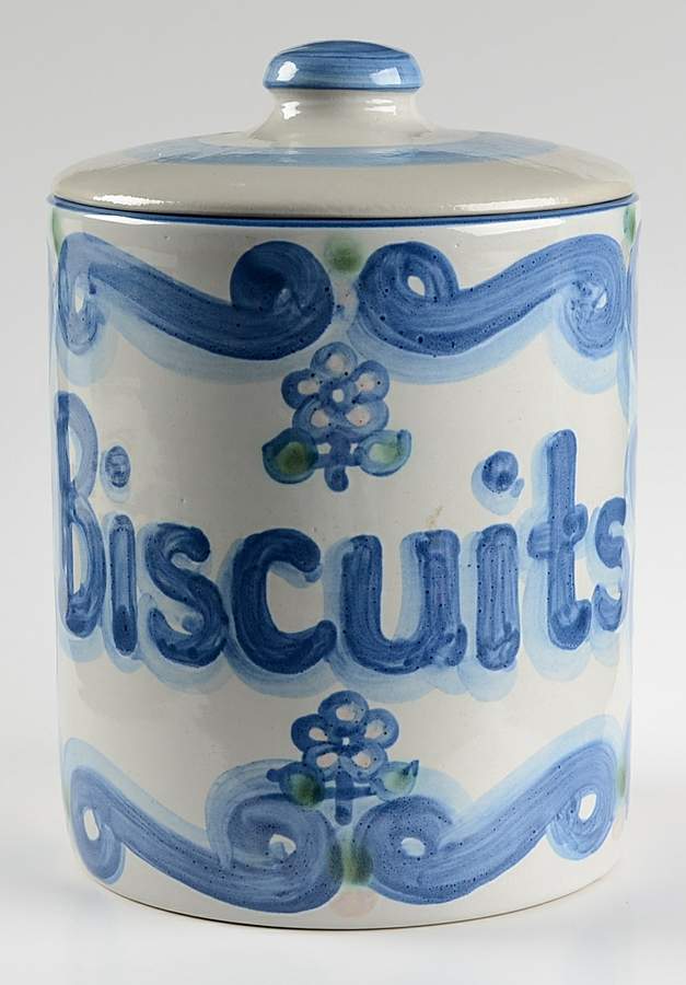 Bluette Biscuit Barrel & Lid by M A Hadley-1