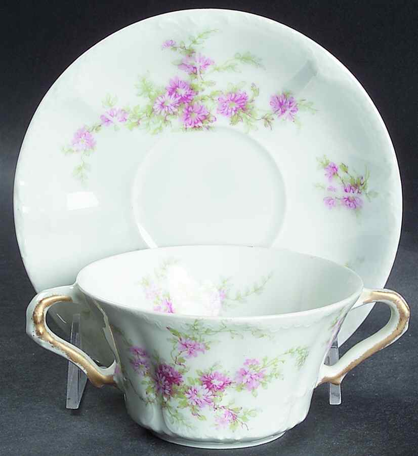 Schleiger 151-1 Flat Bouillon Cup & Saucer by Haviland-1