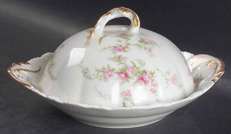 Schleiger 151-1 Round Covered Butter with Strainer by Haviland-1
