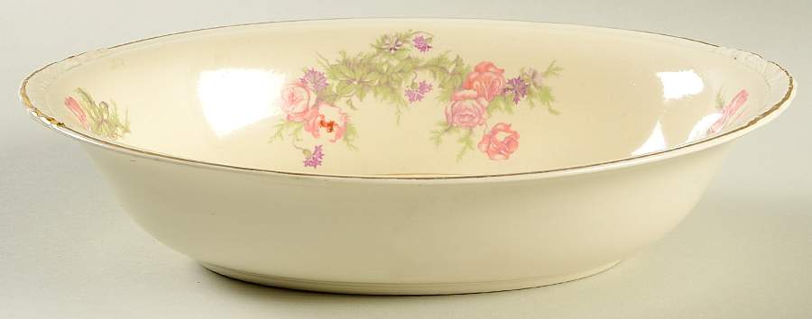 Heather Rose (Eggshell Nautilus) 9" Oval Vegetable Bowl by Homer Laughlin -1