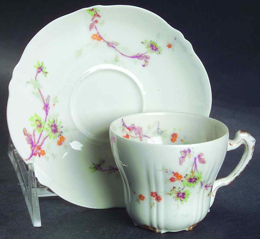 Schleiger 1034-2 Flat Demitasse Cup & Saucer Set by Haviland-1