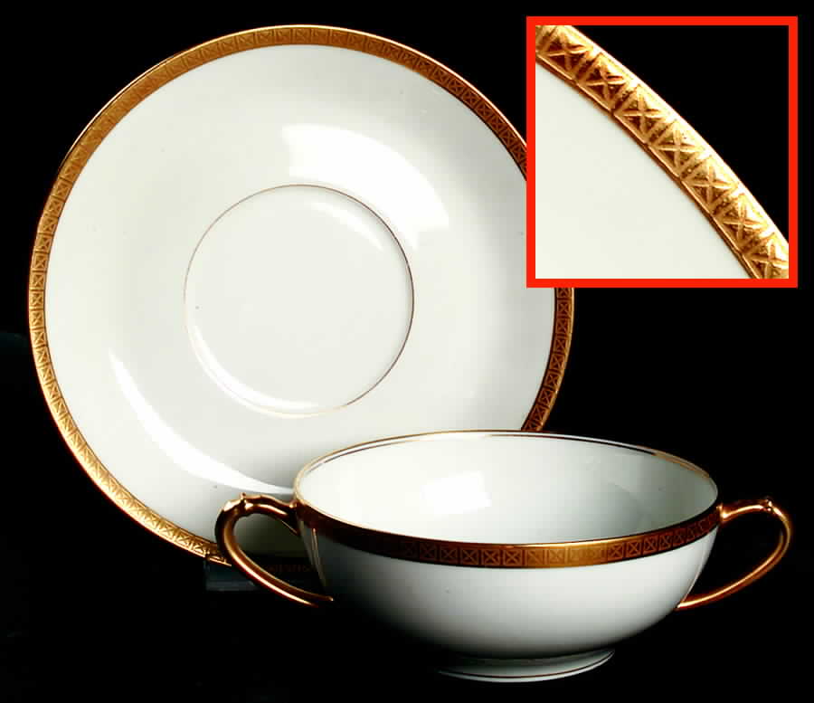 H1521 Flat Cream Soup Bowl & Saucer Set by Haviland-1