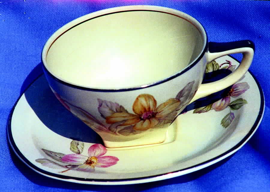 HLC2091 Flat Cup & Saucer Set by Homer Laughlin -1
