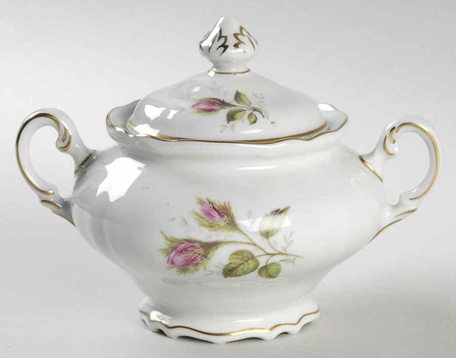 Moss Rose Sugar Bowl & Lid by Hutschenreuther-1