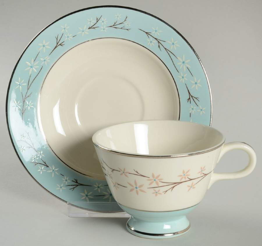 HLC2116 Footed Cup & Saucer Set by Homer Laughlin -1