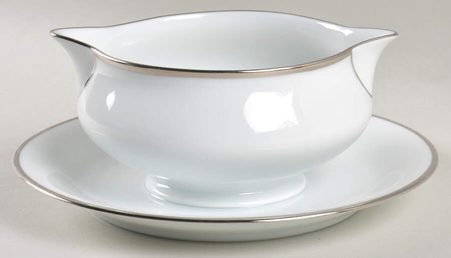 Orsay Platine Gravy Boat with Attached Underplate by Haviland-1