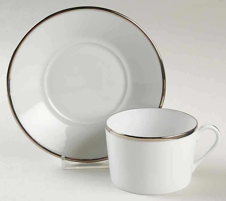 Orsay Platine Flat Cup & Saucer Set by Haviland-1