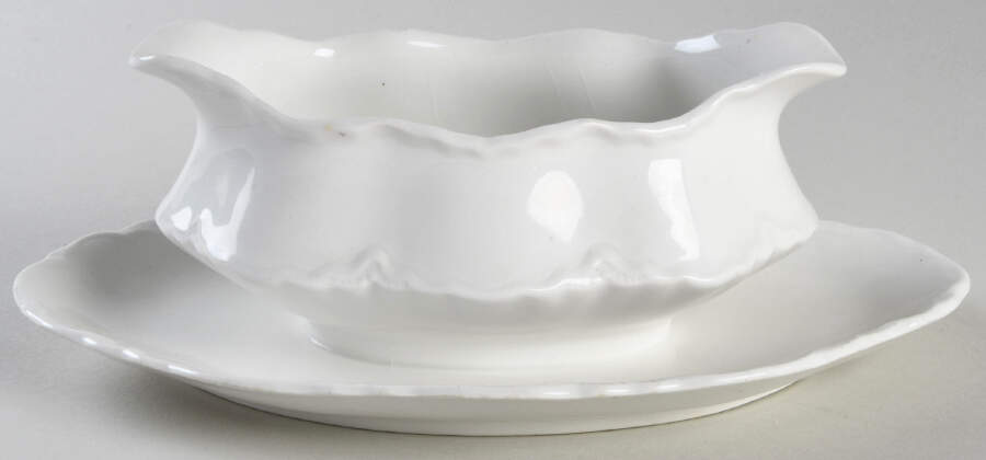 Republic (Also A Shape) Gravy Boat with Attached Underplate by Homer Laughlin -1