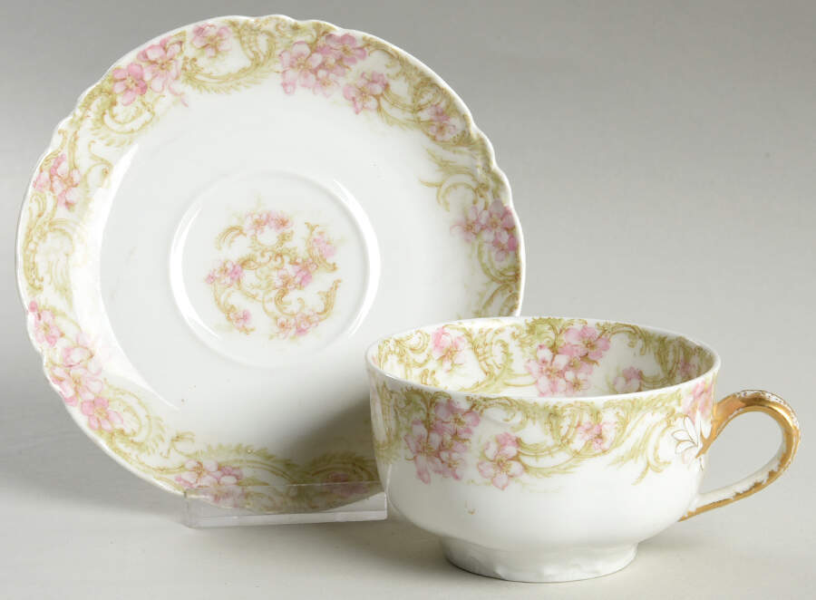 H1593 Flat Cup & Saucer Set by Haviland-1