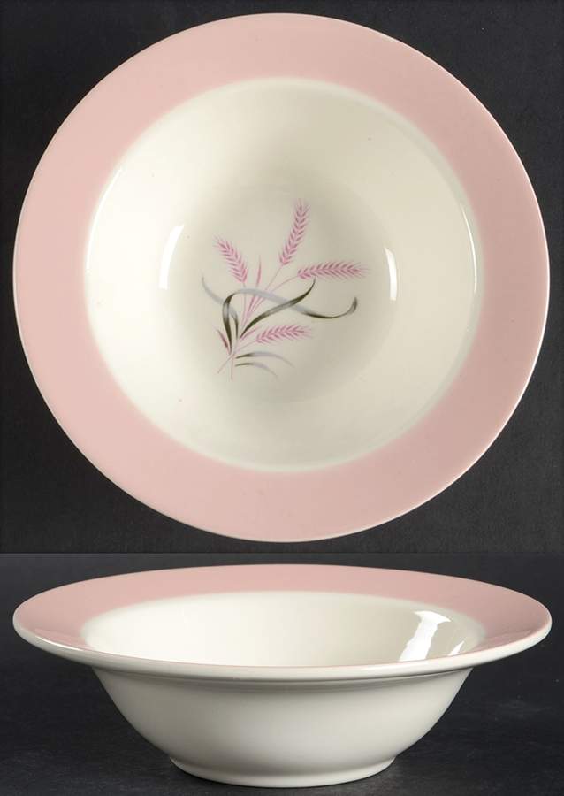 Pink Radiance Rim Cereal Bowl by Homer Laughlin -1