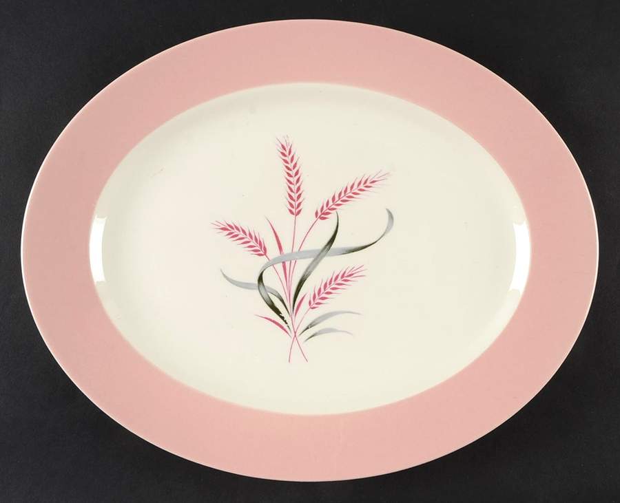Pink Radiance 11" Oval Serving Platter by Homer Laughlin -1