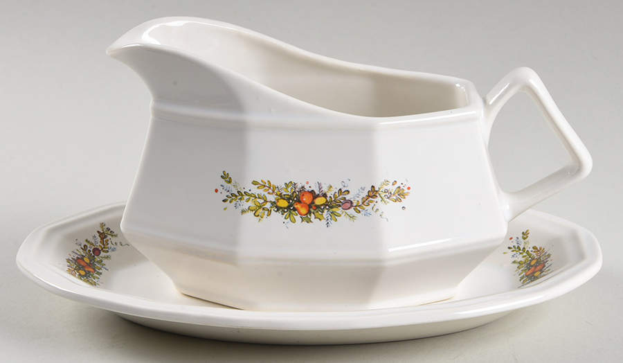 All Seasons Gravy Boat & Underplate by Homer Laughlin -1