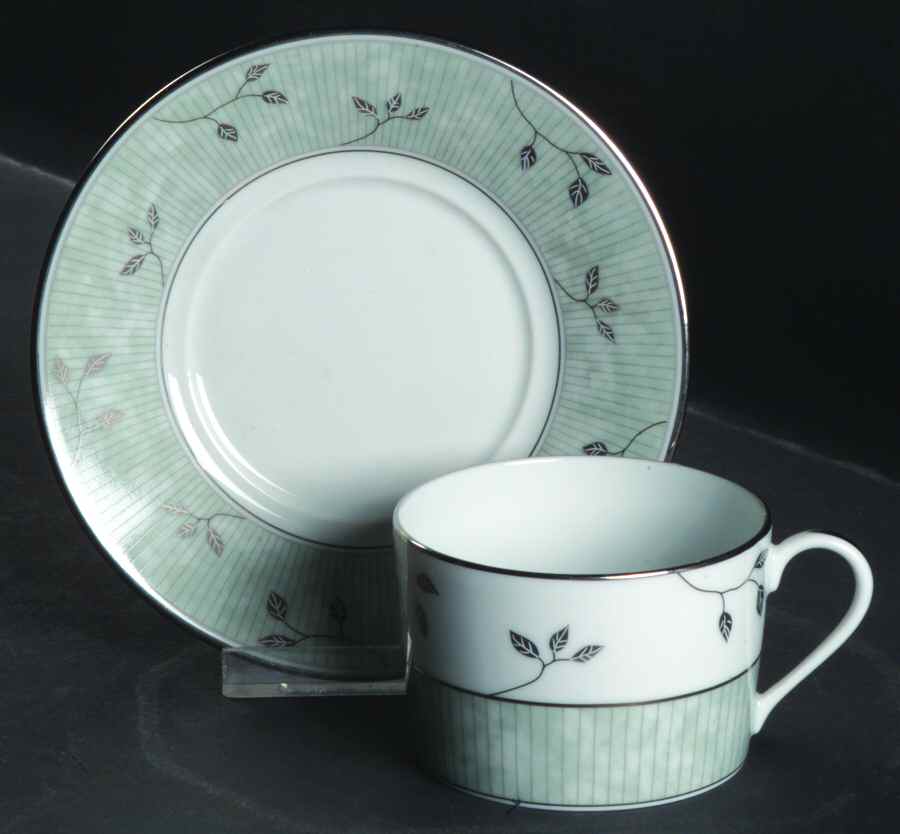 Matin De Jade Flat Cup & Saucer Set by Haviland-1
