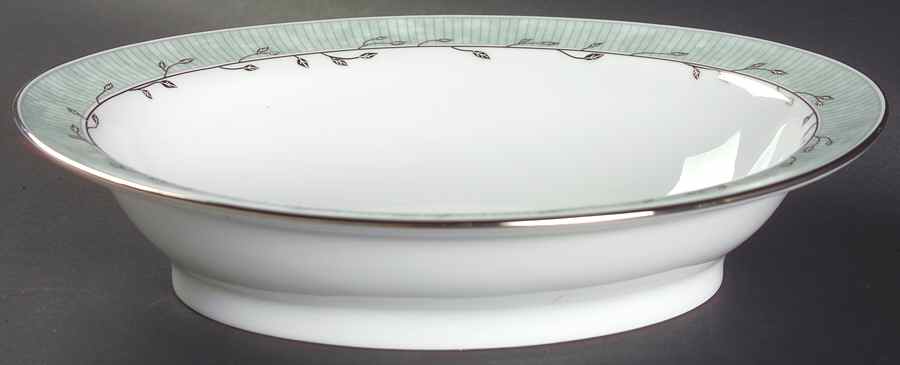 Matin De Jade 9" Oval Vegetable Bowl by Haviland-1