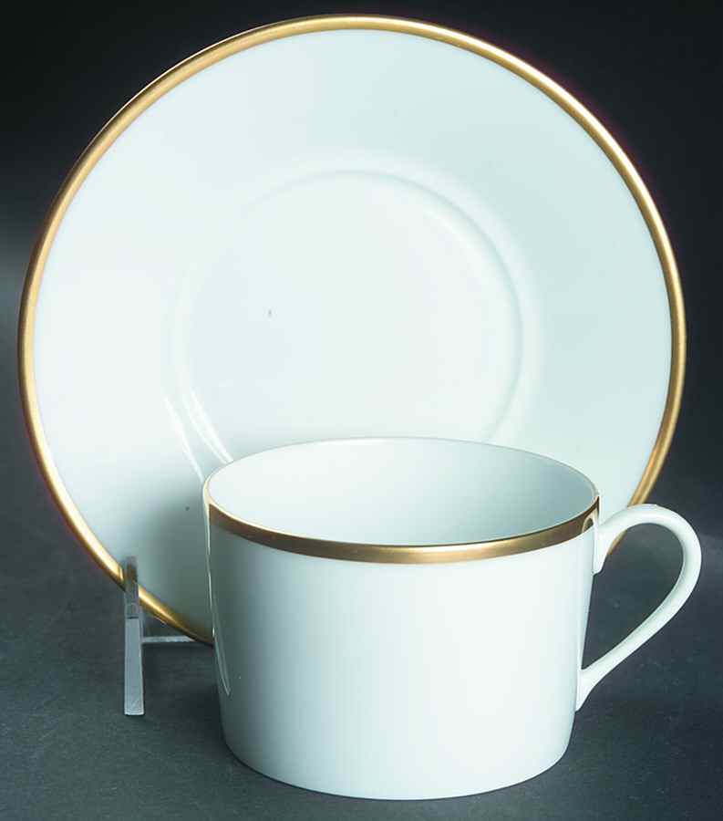 Orsay Gold Flat Cup & Saucer Set by Haviland-1