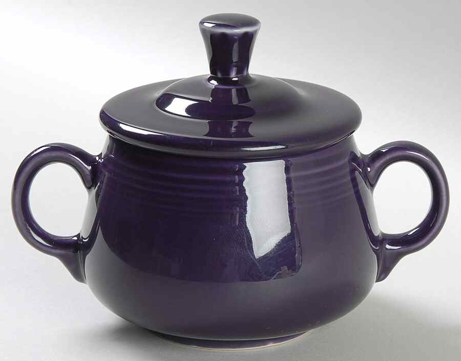 Fiesta Plum (Intro 2001) Sugar Bowl & Lid by Homer Laughlin -1