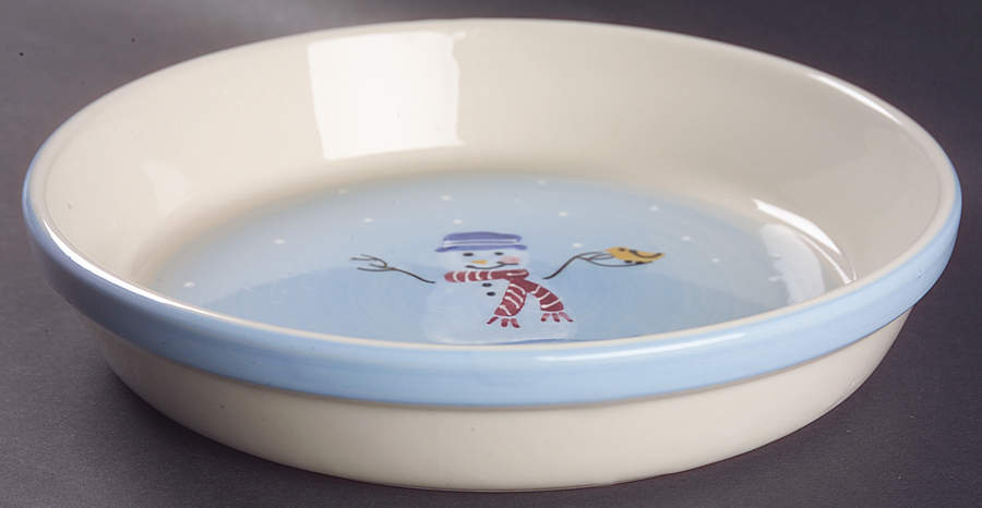 Snow People 9" Pie Baking Plate by Hartstone-1