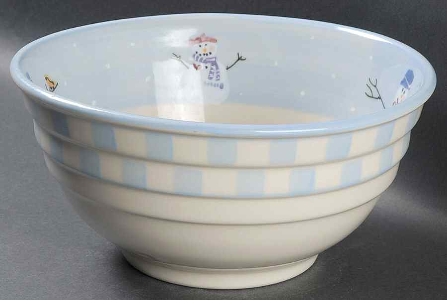 Snow People 10" Ribbed Mixing Bowl by Hartstone-1