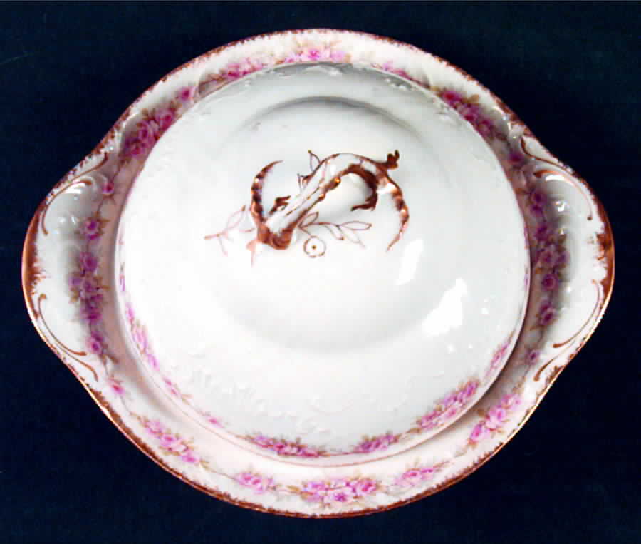 Schleiger 856-1 Round Covered Butter by Haviland-1