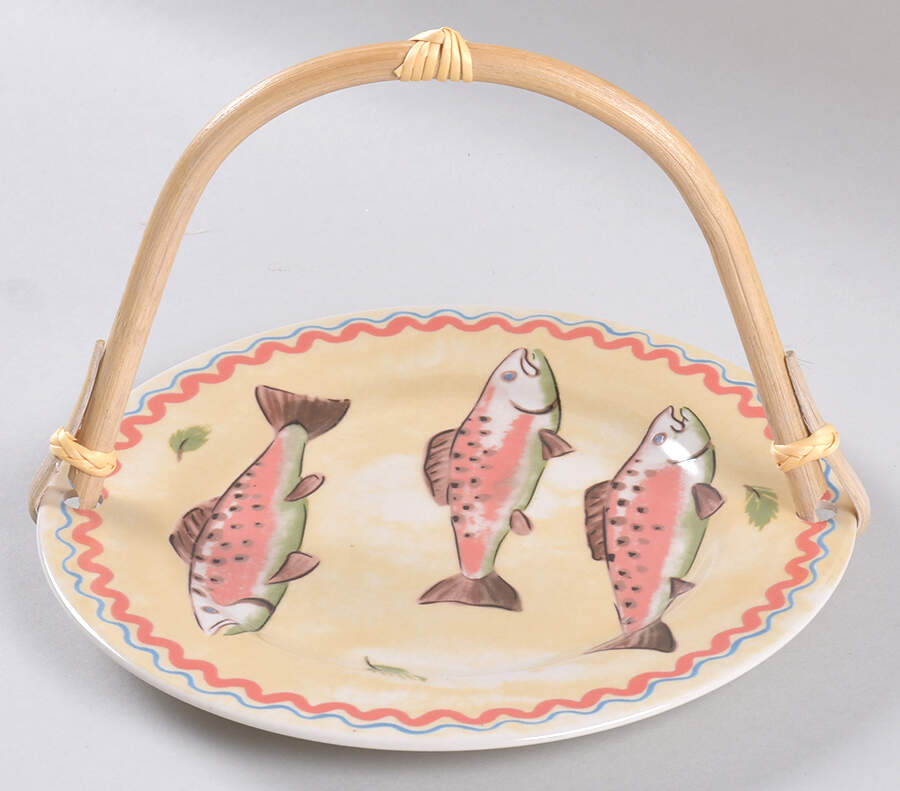 Northwoods 5 3/8"-5 5/8" Bamboo Handled Serving Plate  HC by Hausenware-1