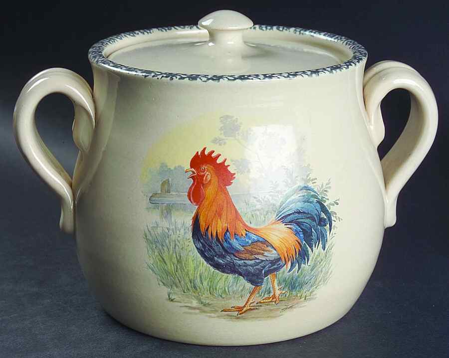 Rooster Bean Pot & Lid by Home & Garden Party-1