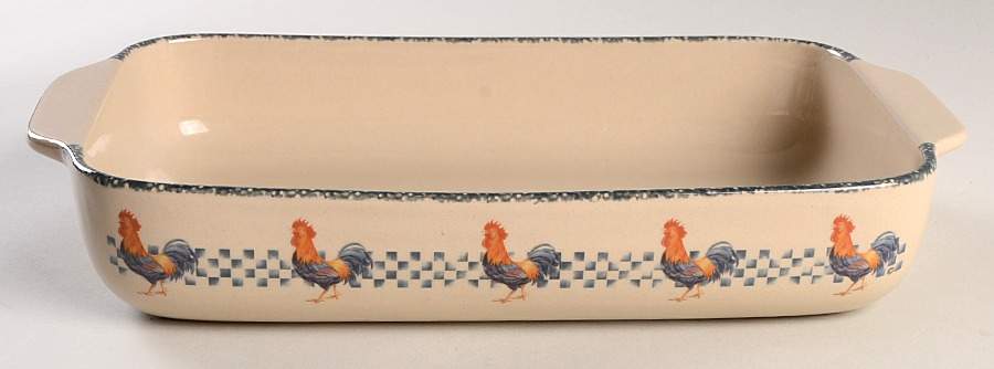 Rooster 12" Rectangular Baker by Home & Garden Party-1
