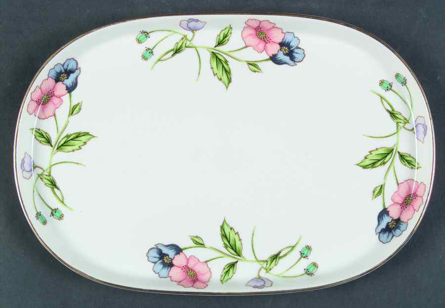 Poppy (Gold Trim) Hors d'Oeuvre Tray by House of Prill-1