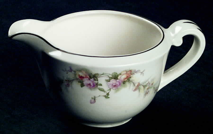 Shadow Rose (Embassy Shape) Creamer by Harker-1