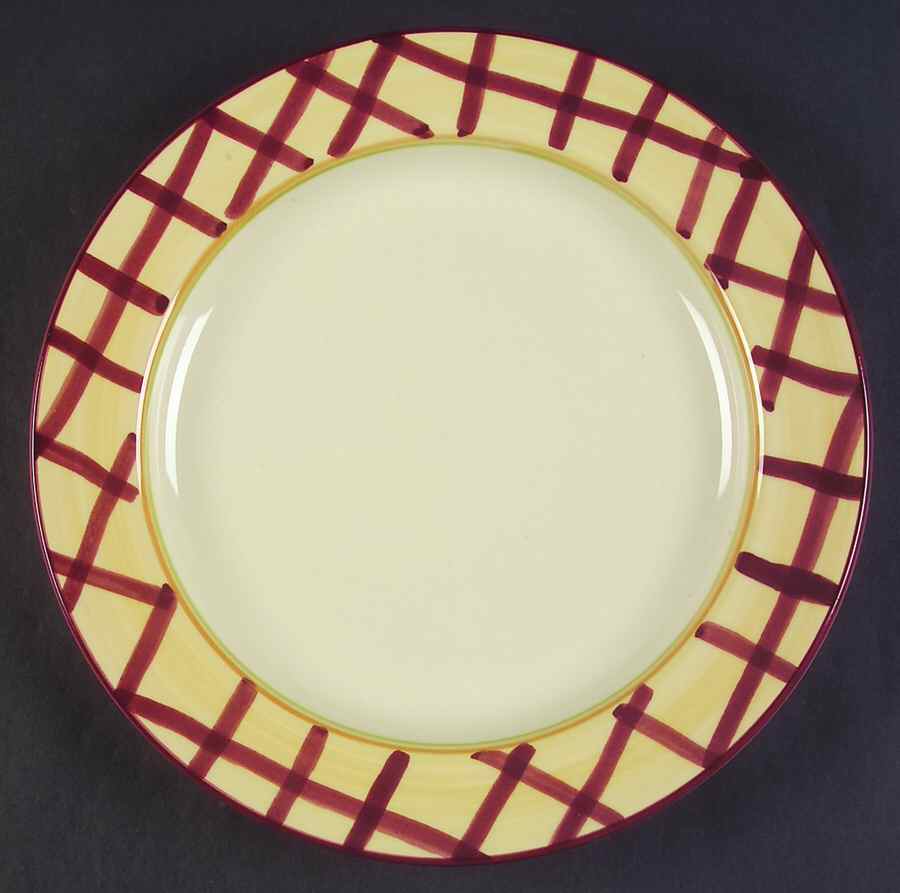 Scarlet Plaid Dinner Plate by Hartstone-1