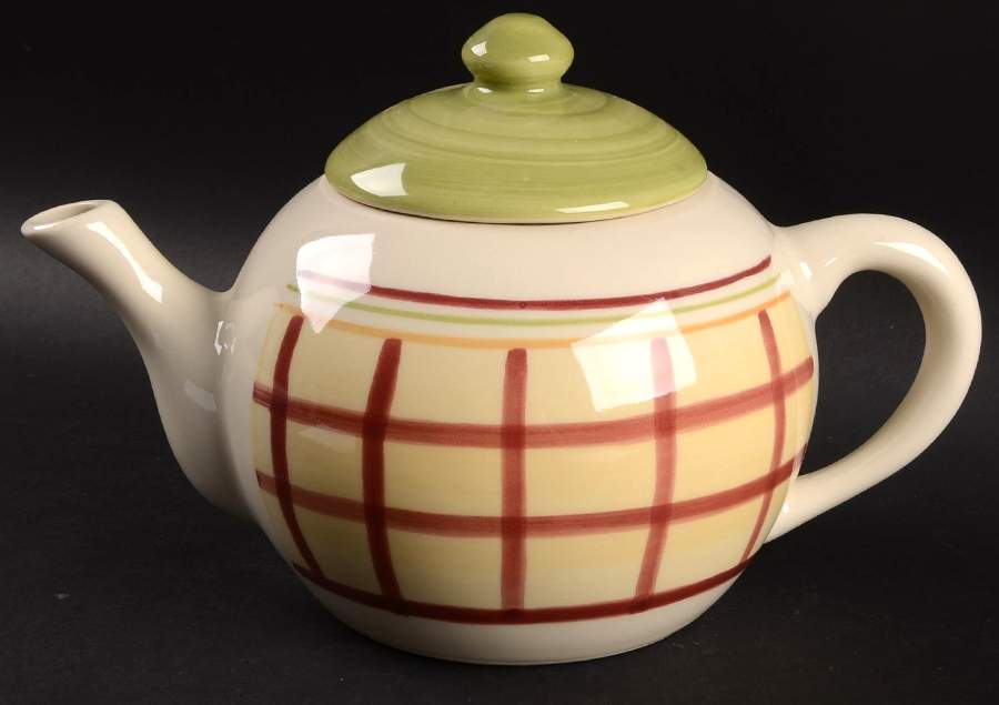 Scarlet Plaid Teapot & Lid by Hartstone-1