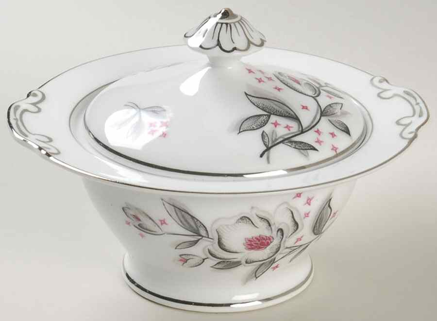Cynthia Sugar Bowl & Lid by Hira China-1