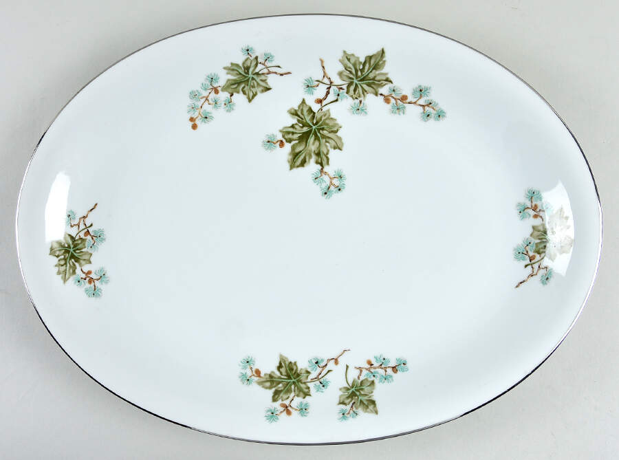Vine Yard 16" Oval Serving Platter by Hira China-1