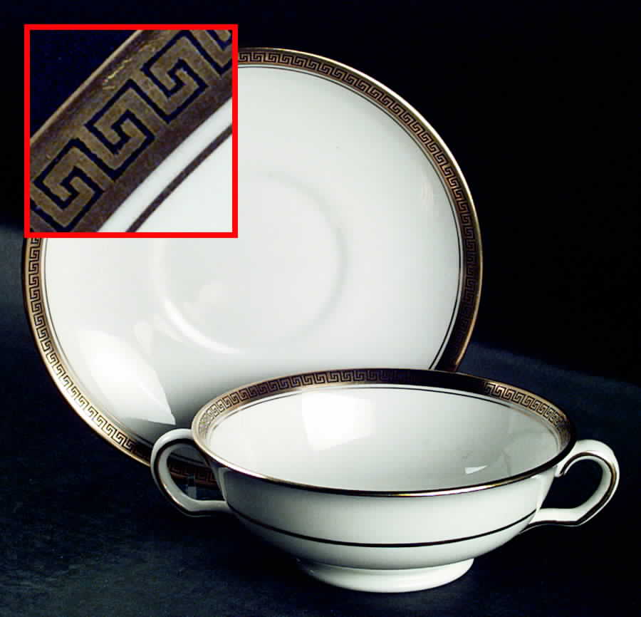 HAM64 Footed Cream Soup Bowl & Saucer Set by Hammersley-1