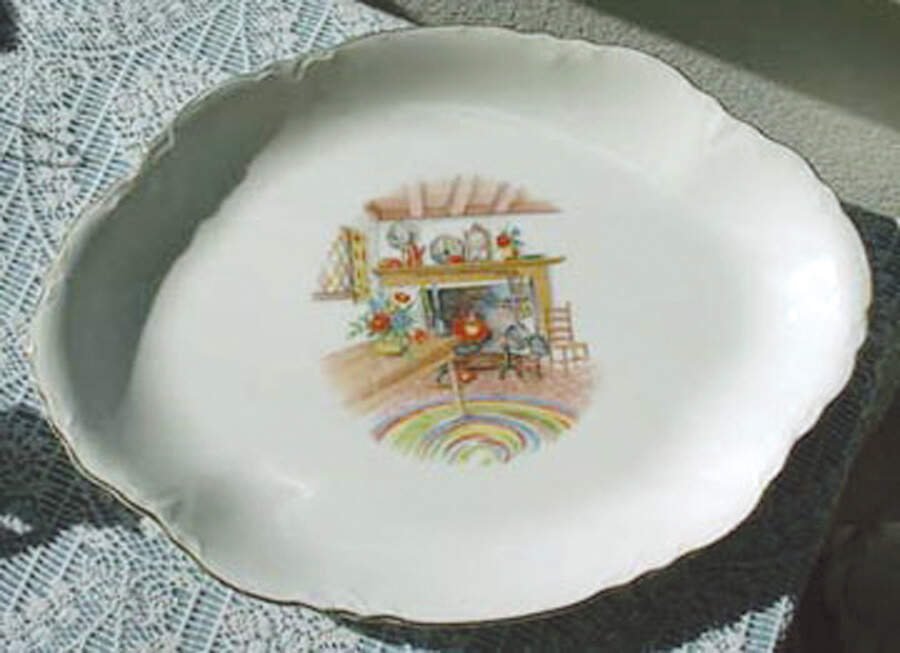 Colonial Kitchen (Republic) 13" Oval Serving Platter by Homer Laughlin -1