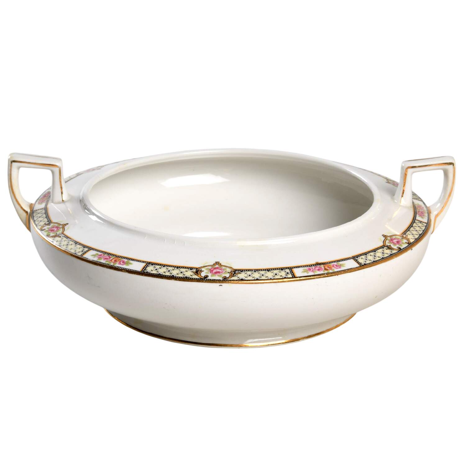 Rose and Lattice (Kwaker) Round Vegetable No Lid by Homer Laughlin -1