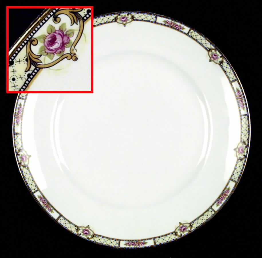 Rose and Lattice (Kwaker) Dinner Plate by Homer Laughlin -1