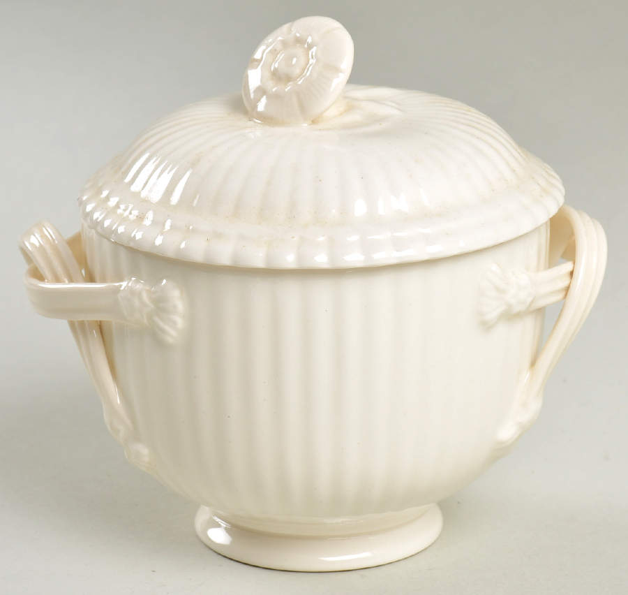 Creamware Solid Sugar Bowl & Lid by Hartley Greens-1
